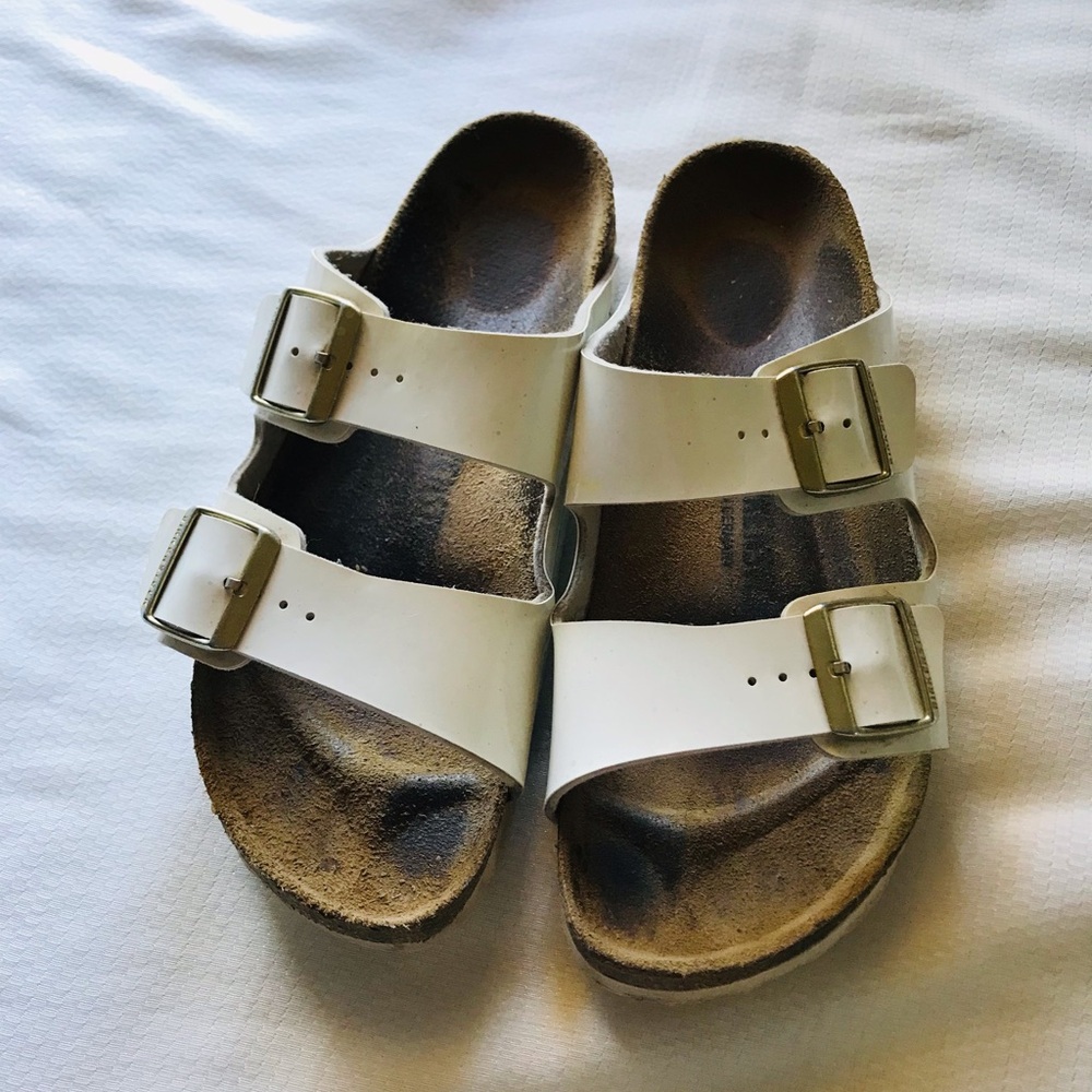 Birkenstock White Double Strap Sandals - Picture 3 of 9
